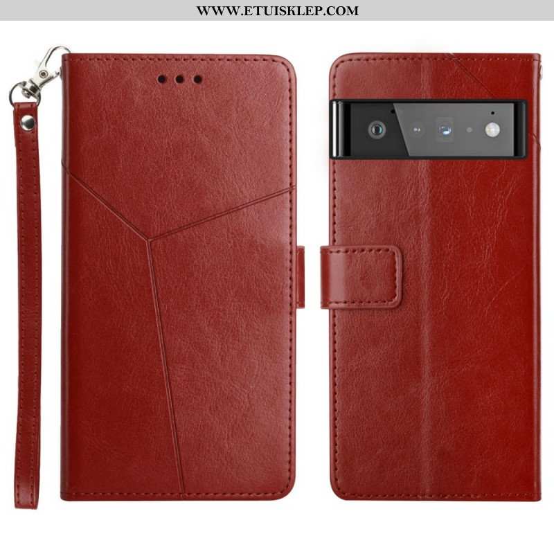 Etui Folio do Google Pixel 6 Pro Stylowa Skórzana Konstrukcja Geo Y